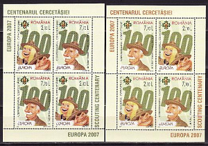 Румыния, 2007, Европа, Скауты, 2 блока Румыния, 2007, Европа, Скауты, 2 блока